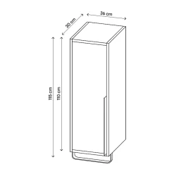 GoodHome Colonne de salle de bains suspendue avec porte-serviettes blanc mat l.36 x H.115 x P.30 cm, Maza