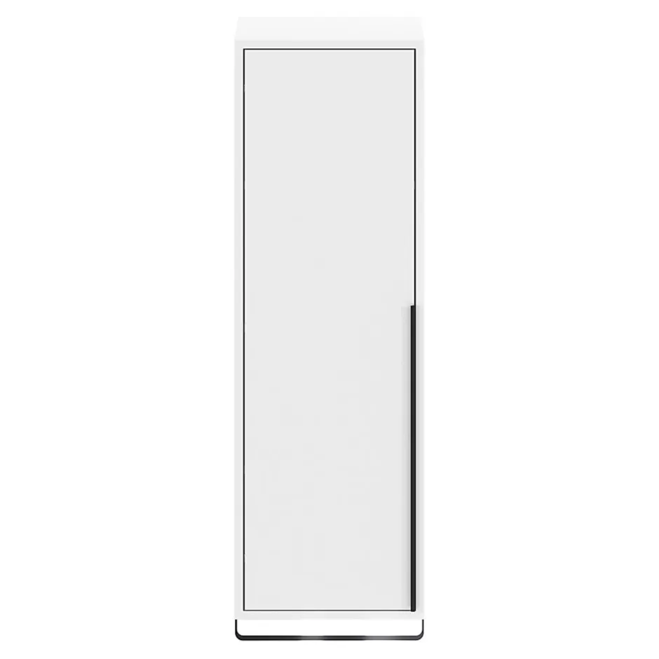 GoodHome Colonne de salle de bains suspendue avec porte-serviettes blanc mat l.36 x H.115 x P.30 cm, Maza