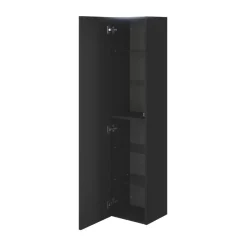 GoodHome Colonne de salle de bains l.35 x H.150 x P.30 cm noir mat Kentia