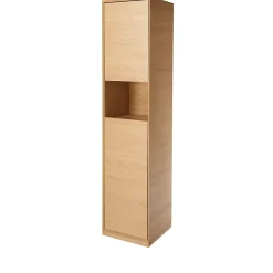 GoodHome Colonne de salle de bains Avela placage chêne L.40 x H.170 cm x P.36