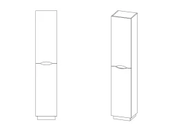 Ondee Colonne de salle de bains simple à poser H.180 x P. 30 x l.35 cm, anthracite, Palermo* Colonne De Salle De Bains|Meuble De Salle De Bains Faible Profondeur