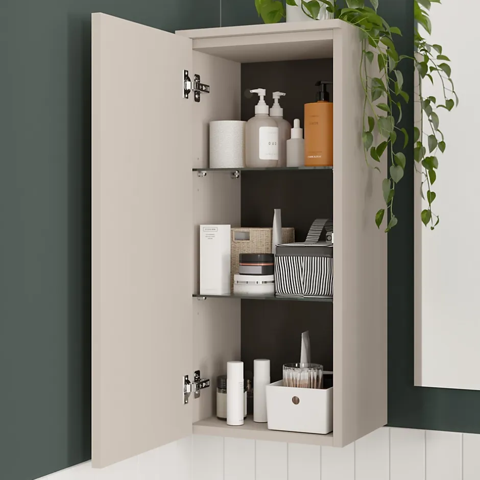 GoodHome Colonne de salle de bains l.35 x H.80 x P.30 cm beige cachemire Kentia