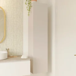 GoodHome Colonne de salle de bains l.35 x H.150 x P.30 cm beige cachemire Kentia