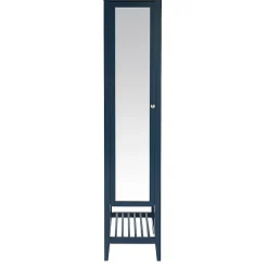 GoodHome Colonne de salle de bains à poser avec miroir bleu mat l.40,2 x H.185 x P.36,1 cm, Perma