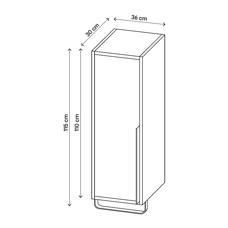 GoodHome Colonne de salle de bains suspendue avec porte-serviettes noir mat l.36 x H.115 x P.30 cm, Maza