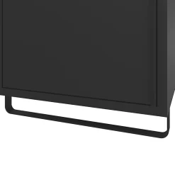 GoodHome Colonne de salle de bains suspendue avec porte-serviettes noir mat l.36 x H.115 x P.30 cm, Maza