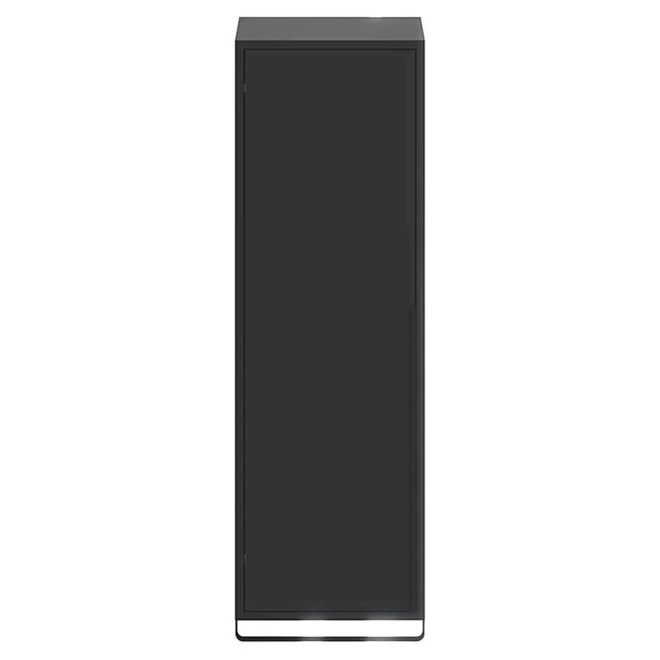 GoodHome Colonne de salle de bains suspendue avec porte-serviettes noir mat l.36 x H.115 x P.30 cm, Maza