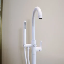 Essebagno Colonne de sol mécanique blanc mat pour baignoire ilot Charme II* Robinet De Baignoire