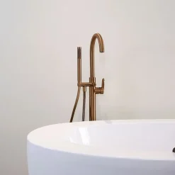 Essebagno Colonne de sol mécanique cuivre brossé pour baignoire ilot Charme II