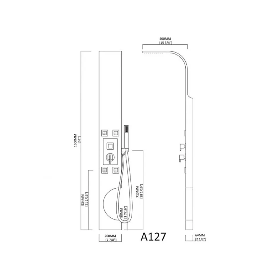 Distribain Colonne d'hydromassage A127 -* Colonne De Douche Hydromassante