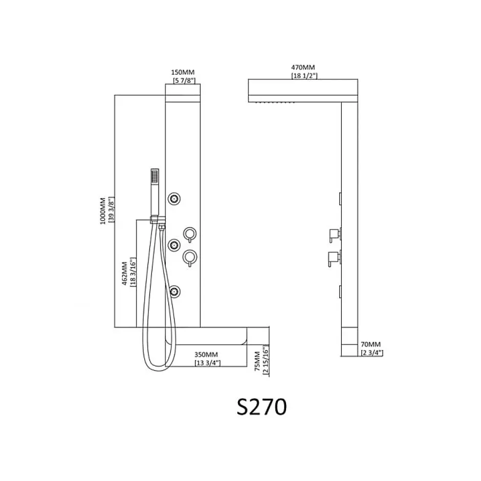 Distribain Colonne d'hydromassage S270 -* Colonne De Douche Hydromassante