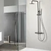 Imex Products Colonne douche noire gun metal en acier et laiton avec mitigeur monocommande et douchette extensible