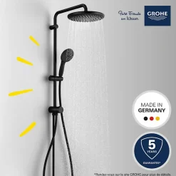 Grohe Colonne douche sans robinnetterie Vitalio Start 250 noire* Colonne De Douche Hydromassante
