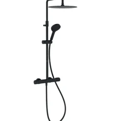 Jacob Delafon Colonne douche thermostatique Metro 3 jets, économie d'eau, noir mat* Colonne De Douche Thermostatique