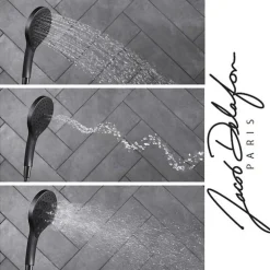 Jacob Delafon Colonne douche thermostatique Metro 3 jets, économie d'eau, noir mat* Colonne De Douche Thermostatique