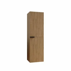Aurlane Colonne Façade Ondulee 35x30x120 cm - 2 Portes en MDF Decor Bois - MILO* Colonne De Salle De Bains