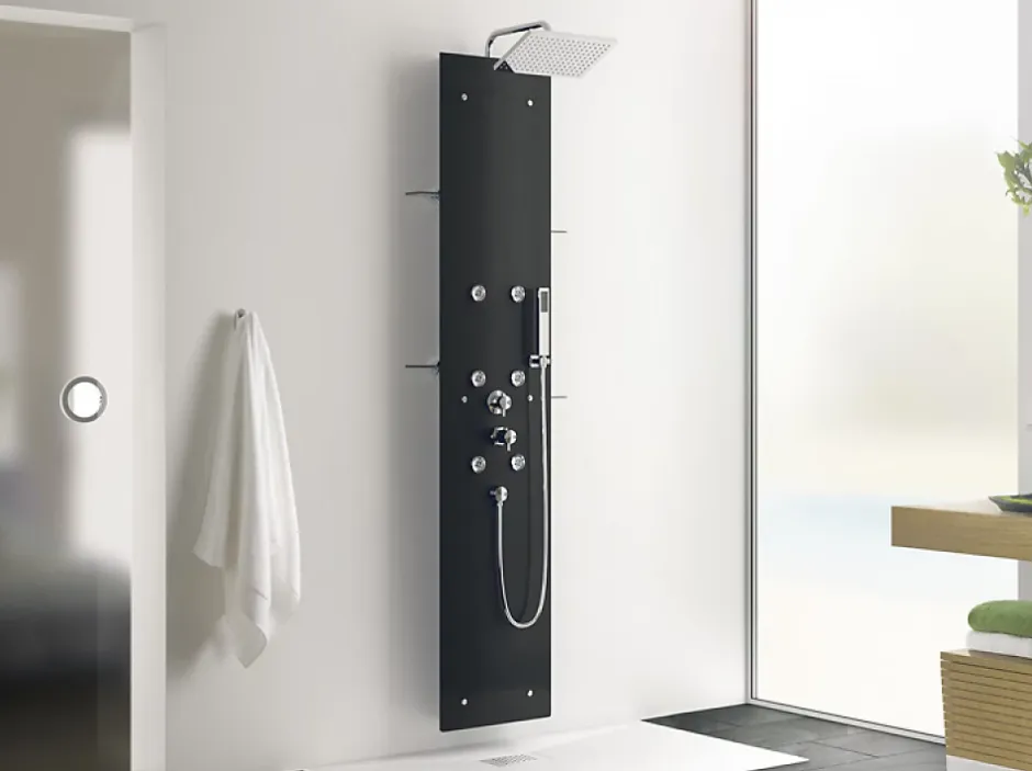 Kinedo Colonne Hydromassante AQUAGLASS en verre - AQUAGLASS Couleur Perle Noire