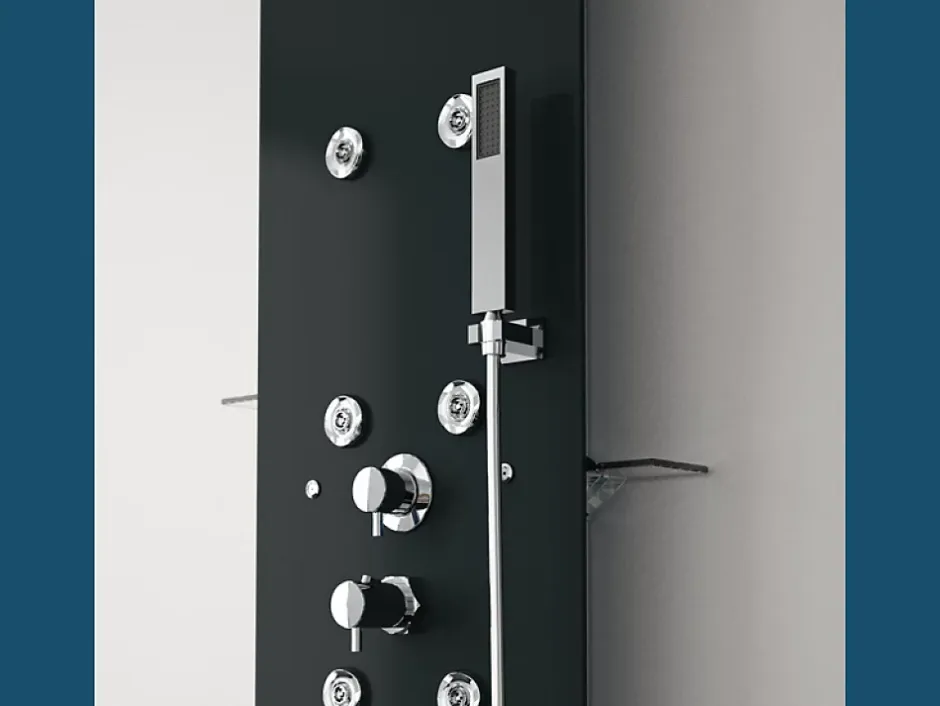 Kinedo Colonne Hydromassante AQUAGLASS en verre - AQUAGLASS Couleur Perle Noire