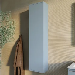 Kiamami Valentina Colonne Multifonction Suspendue H140 Porte Réversible Céleste Mat - Monaco* Colonne De Salle De Bains
