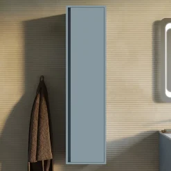 Kiamami Valentina Colonne Multifonction Suspendue H140 Porte Réversible Céleste Mat - Monaco* Colonne De Salle De Bains