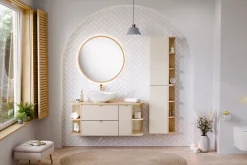 Furnidea Colonne murale ouverte pour salle de bains DALIA chêne cremona 20 x 80 cm* Colonne De Salle De Bains