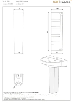 Sanindusa Colonne pour lavabo UrbY blanche compatible avec lavabo UrbY* Lavabo