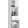 3xE Living Colonne salle de bain, 2 armoires / 1 tiroir, 140 x 30 x 30 cm, blanc mat