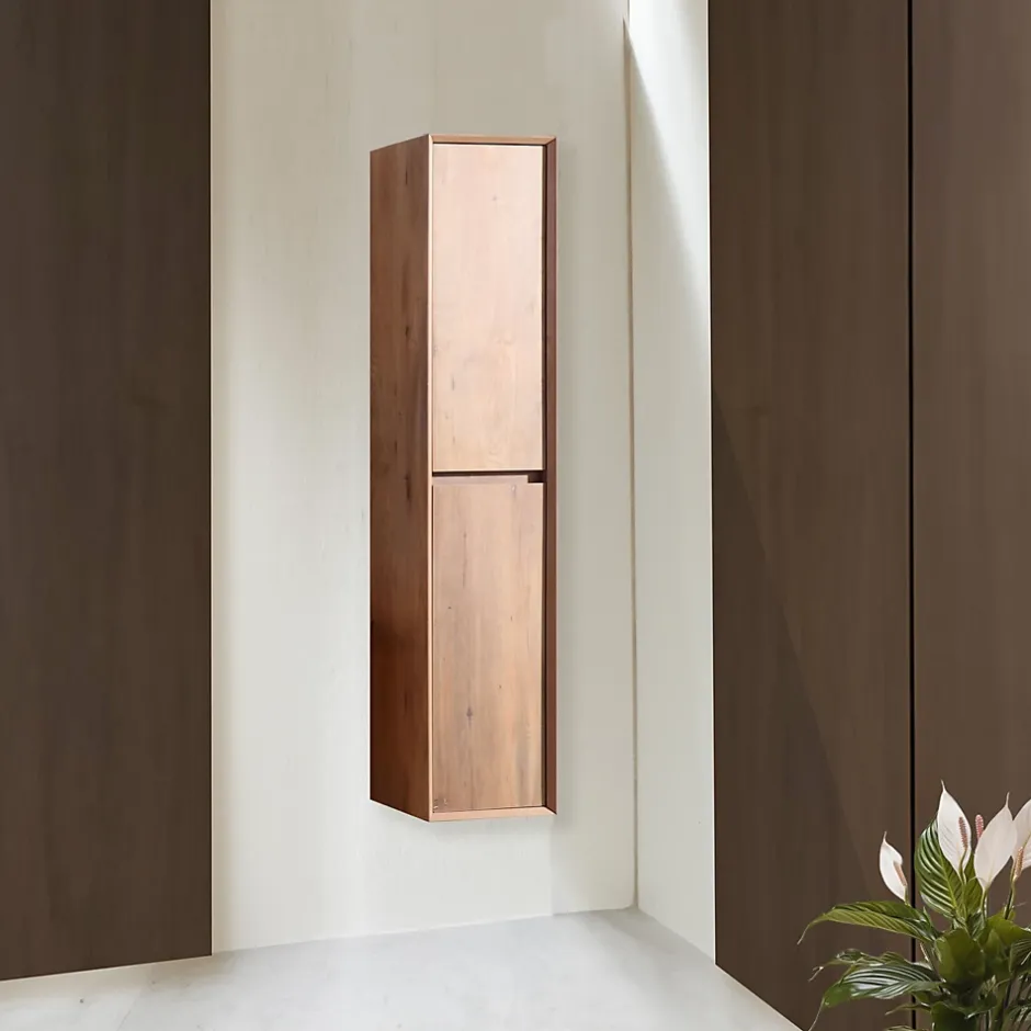 Jindoli Colonne salle de bain 160 cm chêne brun Aquaroca
