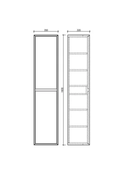 Jindoli Colonne salle de bain 160 cm chêne brun Aquaroca