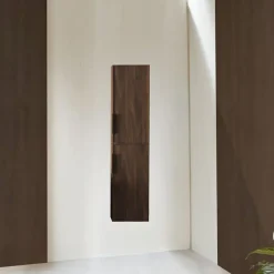 Jindoli Colonne salle de bain 160 cm Aquasila finition effet noyer brun