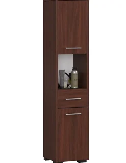 3xE Living Colonne salle de bain, 2 portes, 1 tiroir, 140 x 30 x 30 cm, wengé* Colonne De Salle De Bains