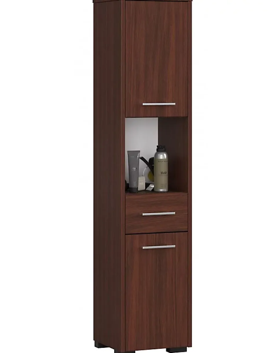 3xE Living Colonne salle de bain, 2 portes, 1 tiroir, 140 x 30 x 30 cm, wengé* Colonne De Salle De Bains