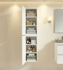 Top Bath COLONNE salle de bain Armoire de rangement APOLLO LAQUE GRIS BLANC KIT