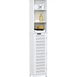 Tendance Colonne salle de bain blanche 1 porte 3 niveaux Miami
