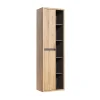 Meublorama Colonne salle de bain MATT 170 cm Chene clair et gris anthracite Design suspendu moderne