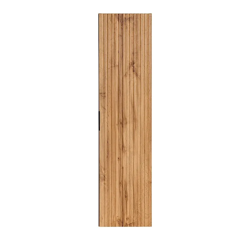 Meublorama Colonne salle de bain suspendue NOXERA 1 porte Coloris chene wotan Hauteur 140 cm