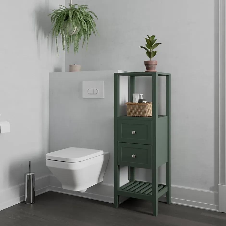GoodHome Colonne salle de bains à poser l.40 x H.120 x P.36 cm vert, Perma* Colonne De Salle De Bains