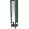 GoodHome Colonne salle de bains à poser avec miroir vert mat l.40 x H.185 x P.36 cm, Perma* Colonne De Salle De Bains