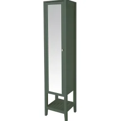 GoodHome Colonne salle de bains à poser avec miroir vert mat l.40 x H.185 x P.36 cm, Perma* Colonne De Salle De Bains