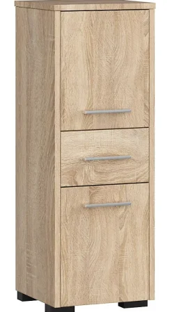 Akord Furniture Factory Colonne salle de bains AKORD FIN Chêne Sonoma 30 cm 2 portes 1 tiroir façade Chêne Sonoma 3 étagères 30x30x85 cm