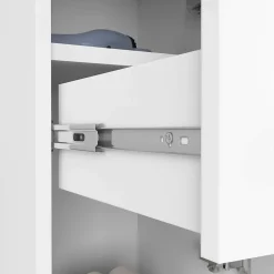 Akord Furniture Factory Colonne salle de bains AKORD FIN Blanche 30 cm 2 portes 1 tiroir façade Blanche 3 étagères 30x30x85 cm* Meuble De Salle De Bains Faible Profondeur|Armoire De Salle De Bains