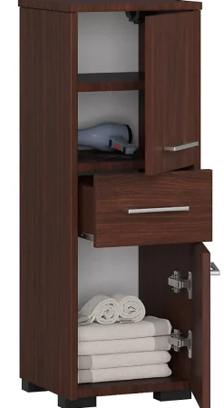 Akord Furniture Factory Colonne salle de bains AKORD FIN Wengé 30 cm 2 portes 1 tiroir façade Wengé 3 étagères 30x30x85 cm