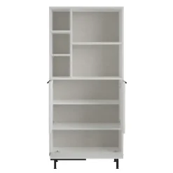 Pier Import Colonne salle de bains blanche 3 portes 5 niches JENA* Armoire De Salle De Bains