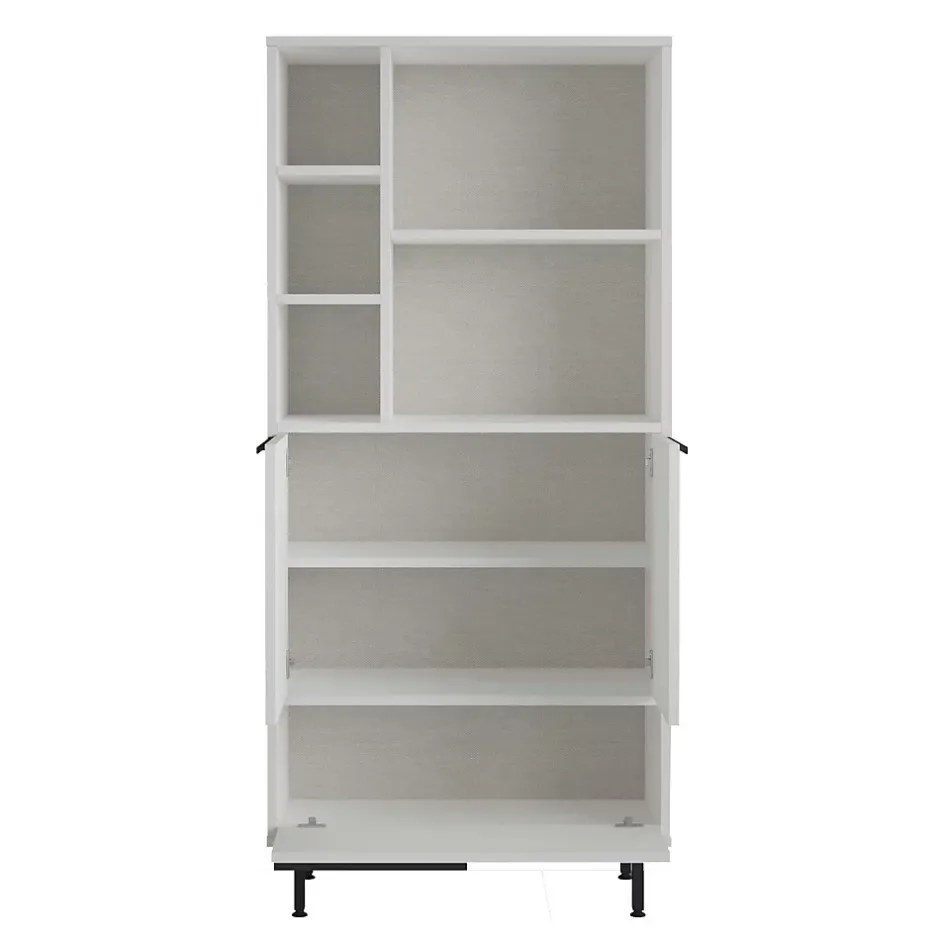 Pier Import Colonne salle de bains blanche 3 portes 5 niches JENA* Armoire De Salle De Bains