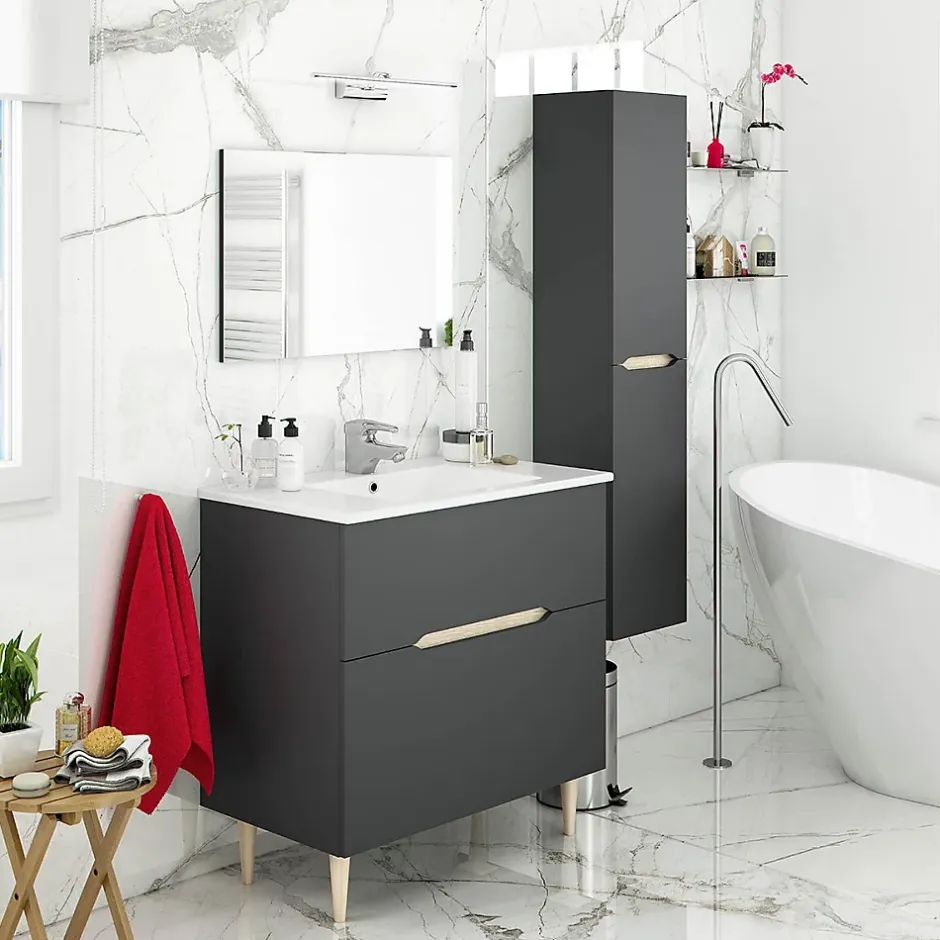 Calicosy Colonne suspendue 2 portes H135 cm - Lotto* Colonne De Salle De Bains