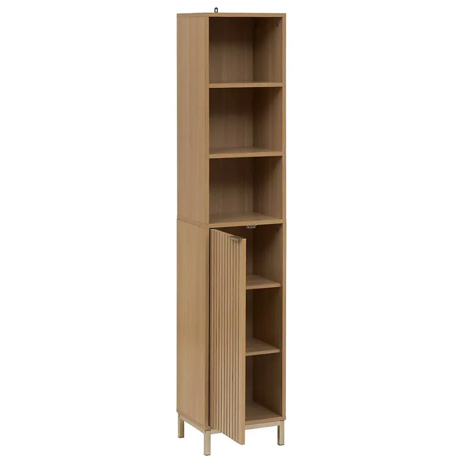 5Five Colonne Tasso 1 porte effet bois naturel - Beige-* Colonne De Salle De Bains