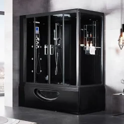 Archipel Combi Balneo douche Hammam CBH BLACK 179x97 - GAUCHE* Baignoire Balnéo