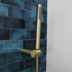 Essebagno Combiné support de douche or brossé 3 pièces Luisa* Pommeau De Douche, Flexible Et Barre De Douche