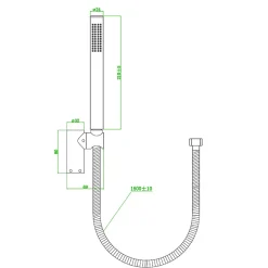 Essebagno Combiné support de douche or brossé 3 pièces Luisa* Pommeau De Douche, Flexible Et Barre De Douche