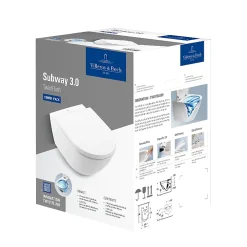 Villeroy & Boch Combipack modèle suspendu VILEROY ET BOCH Subway 3.0 TwistFlush blanc